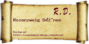 Rozenzweig Dénes névjegykártya